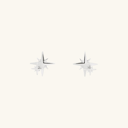 Mother and Child Stud Earrings Silver